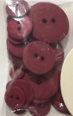 BRICK RED CIRCLE ULTRA-THIN BUTTONS(24pc)Making Memories Assorted Sizes 3/8-7/8″