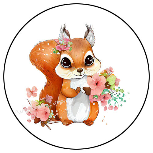 CUTE SQUIRREL ENVELOPE SEALS LABELS STICKERS PARTY FAVORS