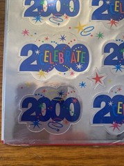 VTG Heartline Hallmark New Year’s Eve 2000 Millennium Celebrate 2 Sheet Stickers
