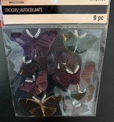 RECOLLECTIONS HALLOWEEN DIMENSIONAL STICKERS 9 PC EMBELLISHMENTS BUTTERFLY MOTH