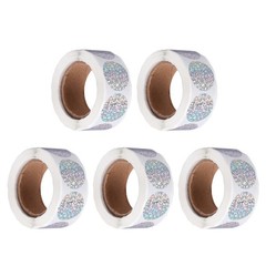 5 Rolls Holographic Stickers Round Double-sided Handmade Circular