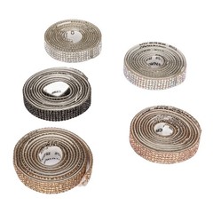 5pcs Self Adhesive Rhinestone Strips 5 Yards Total 1cm Width Cuttable DIY Rhines