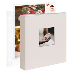 1DOT2 8.5×11 Scrapbook Photo Album 3 Ring Binder with 60 Pages Beige Fabric