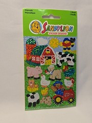 Vintage Sandylion Prismatic Farm Sticker Sheet Animals Barn Tractor Cow NEW