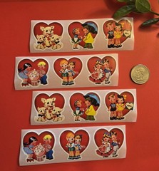 12 Cute Vintage Style Valentines Day Stickers Retro Style Valentine Stickers