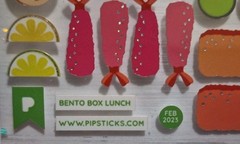 Pipsticks 3×7 «Bento Box Lunch» Sticker Sheet, Feb 2023