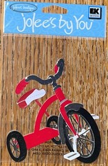 RARE JOLEES RED TRICYCLE 3 WHEEL BIKE BICYCLE TODDLER KIDS RIDE ON TOY STICKER