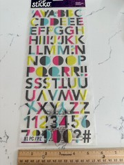 Sticko Autocollant 81 PC Multi-Color Raised Dipped Large Alpha/Number Stickers
