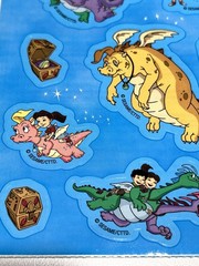 2001 Dragon Tales Stickers 4×6.5 inch sheet Ord, Cassie, Zak, Wheezie cartoons
