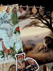 104 Pc Vintage Safari Junk Journal Kit African Wildlife Maps Tags Ephemera Set