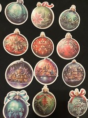 10 PCs Elegant Christmas Ornament Sticker Pack Glossy Finish