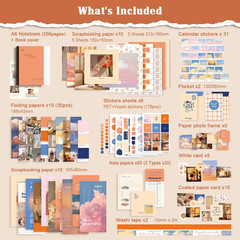Scrapbook Supplies Kit, Vintage Junk Journaling Supplies, Scrapbooking Kit with