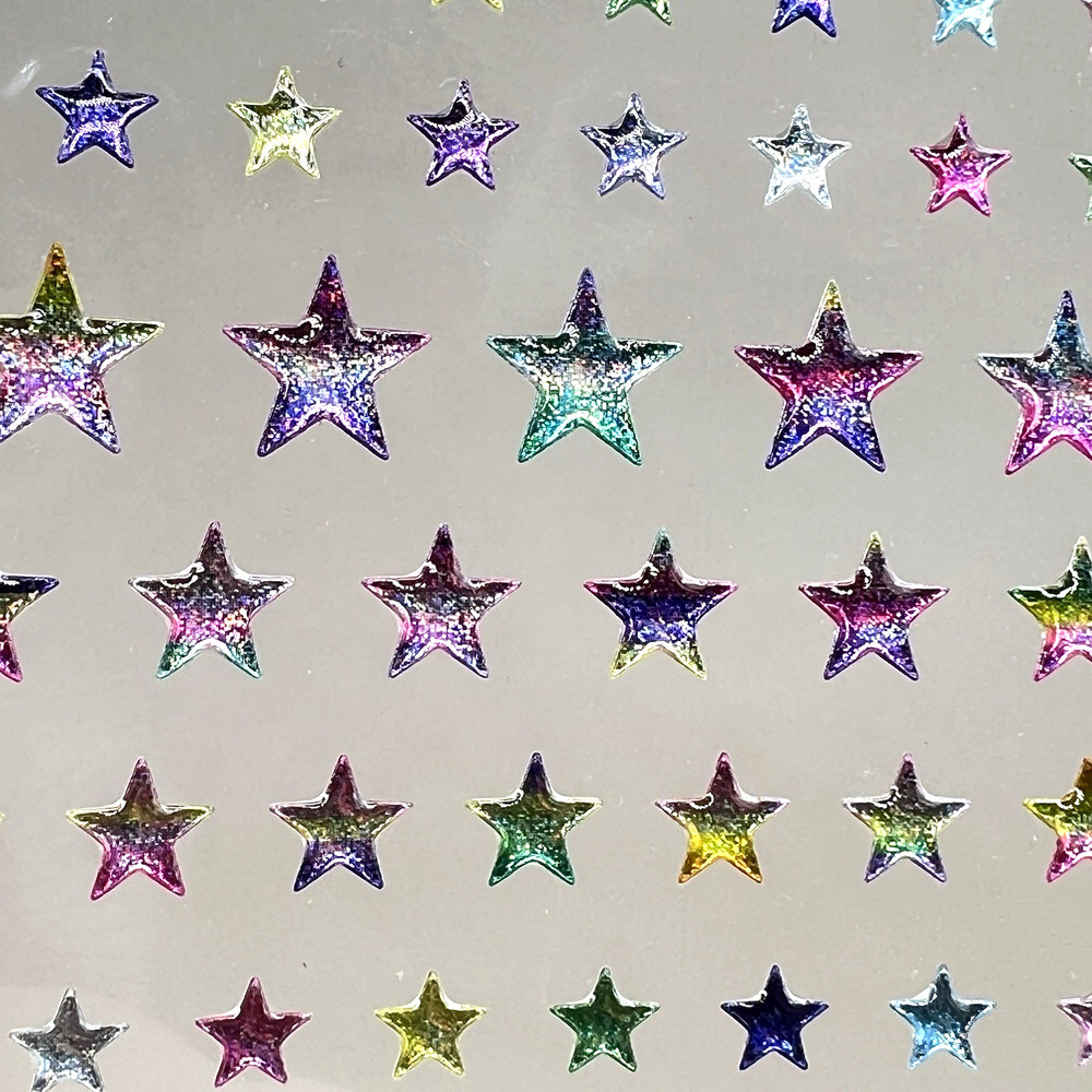 Pastel Rainbow Epoxy Glitter Star Dimensional Stickers Scrapbooking Cardmaking