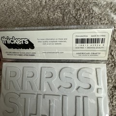 American Crafts Thickers Fabric White Stickers