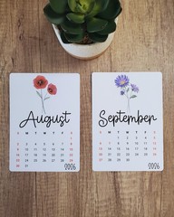 Large Calendar Stickers for Planners and Journals Birth Flower Design 5″ x 7″