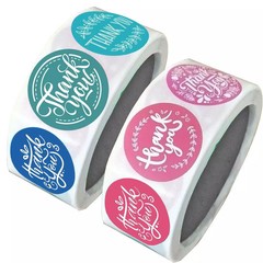 500Pcs 1″ Assorted Floral Thank You Stickers Round Adhesive Sealing Labels USA