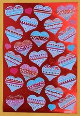 Hearts Love. Single Sticker Sheet