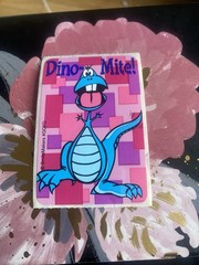 Vintage Smile Makers Dino Mite Sticker Mod 2×4 Inches