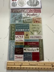 Sticko Autocollant Family Icons & Words Flip Pack 148PC Letters Banners Phrases