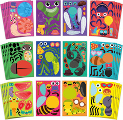 100 Sheets Make a Face Stickers for Kids, 20 Styles Waterproof Animal Stickers