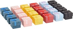Juvale Ring Boxes Bulk Set – 24-Pack Multi-Color Square Cardboard, 1.6 x 1.2 x 1