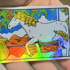 Unicorn Sticker Retro 90s Vintage Reproduction Foil Prism Baby Unicorn Decal