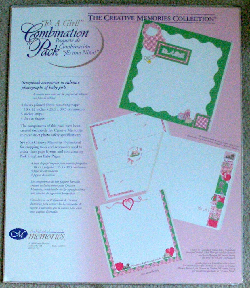 Creative Memories It’s a Girl Combo Pack Stickers Die Cuts Photo Mounting paper