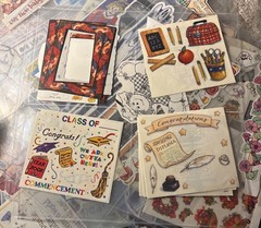 Large Scrapbooking Sticker Ephemera Lot School Baby Holiday Plus Binder Sleeves