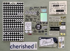 Large Lot of Neutrals Scrapbooking Stickers & Paper 30+ Pgs Paper Studio 112 Etc