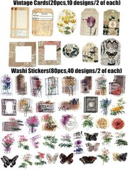 Elegant 260PCS Scrapbooking Kit: Vintage Floral & Butterfly Designs for Journals