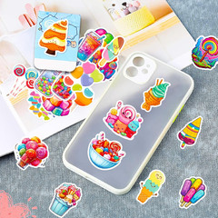 50PCS Cartoon Candy Stickers for Teens Kawaii Dessert Stickers for Water Bottles