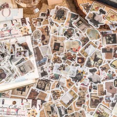 100Pcs Vintage Washi Stickers Flowers Tickets Collage Junk Journals Planner DIY