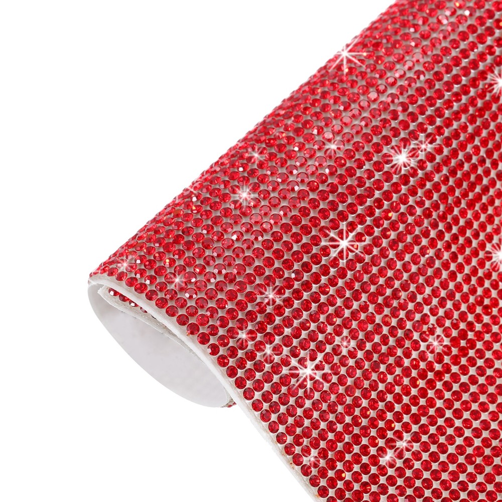 Bling Rhinestone Sheet Self-Adhesive Sticker 4.72 x 7.87 Inch Light Red