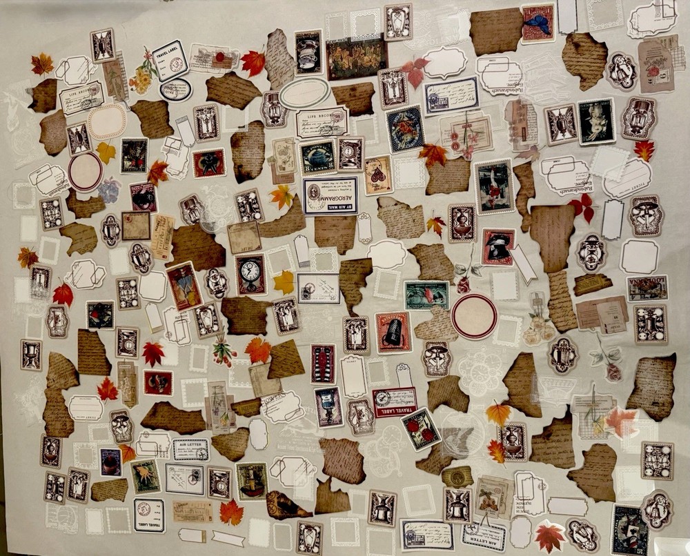 150+Pc Vintage Ephemera Stickers Lot Junk Journal Scrapbook Labels Tickets Mixed