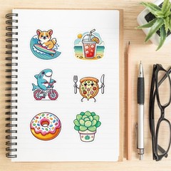 200PCS Cute Water Bottle Stickers – Funny Animal Fruit Stickers for Kids Adul…