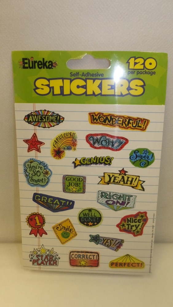 Eureka Self-Adhesive Stickers, 120 Pack (655203) Teacher Motivational School