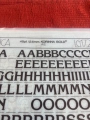 4 Letraset INSTANT LETTERING Transfer Letters Korinna BOLD 48pt 1
