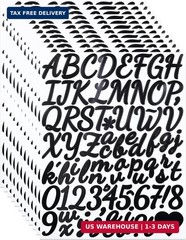 12 Sheets 1 1/2 Inch Letter Number Stickers, Self-Adhesive Vinyl Alphabet Label