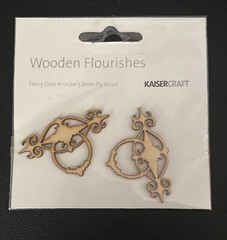 FL535 Kaisercraft Wood Florish FANCY DOOR KNOCKERS