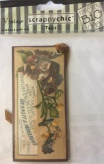 OPERA Scrappy Chic Vintage Tag(1pc) MAMBI•Victorian•Steampunk •Faded•Florals•••