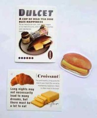 Dessert Stickers Food Sweet Croissant Delicious Butter Bread Lot 3 Pcs