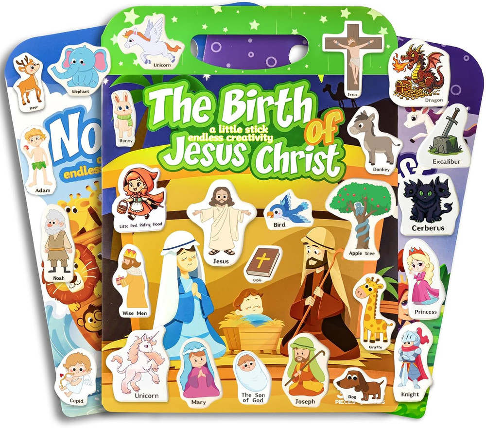 Reusable Sticker Books for Toddlers 1-3, Puffy Stickers for Ages 2-4 (3 Set)