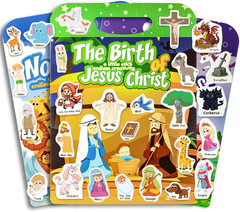 Reusable Sticker Books for Toddlers 1-3, Puffy Stickers for Ages 2-4 (3 Set)