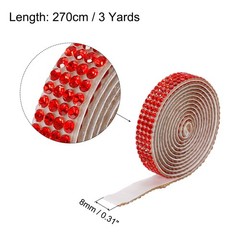 3Roll 3 Yards 8mm Diamond Ribbon Red