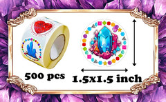 500 Pcs Gem Label Stickers for Geology, Crystal, and Diamond Decorations