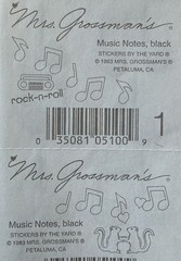 BLACK MUSIC NOTE Stickers (8pc)Mrs.Grossman’s•Base •Vintage 1983•Card Making•