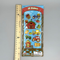 Boley Farm Vehicle Tractor Barn Hay Barrel of Apples Boots 3D Scrapbook Stickers