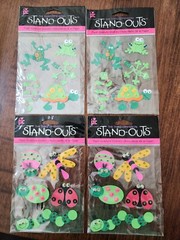 Lot Of 4 Packages Of PC Provo Craft Stand-Outs Stickers – BUGS & FROGS