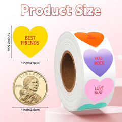 Heart Stickers, 500Pcs 1″ Self-Adhesive Labels for Valentine’S Day Crafts