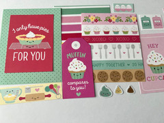 #K130 -DOODLEBUG BAKE ME HAPPY MADE WITH LOVE DOODLEBUG SCRAPBOOK CARD KIT 15pcs